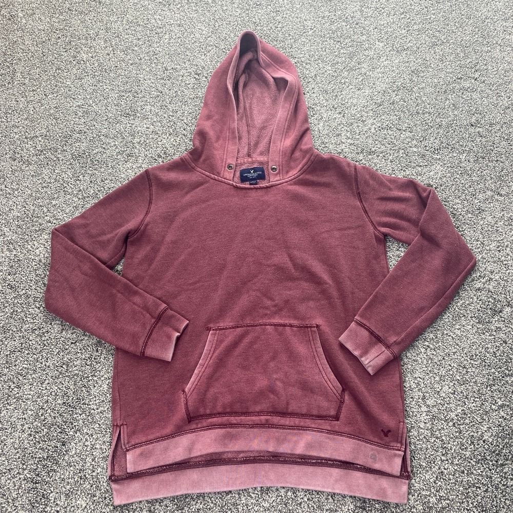 American Eagle Hoodie Mens‎ S Red Pullover Sweatshirt Sweater Casual Preppy AE